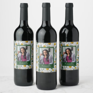 Étiquette Pour Bouteilles De Vin Photo personnalisée de la fête lumineuse -