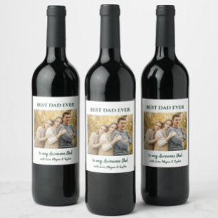 Étiquette Pour Bouteilles De Vin Photo personnalisée de meilleur père