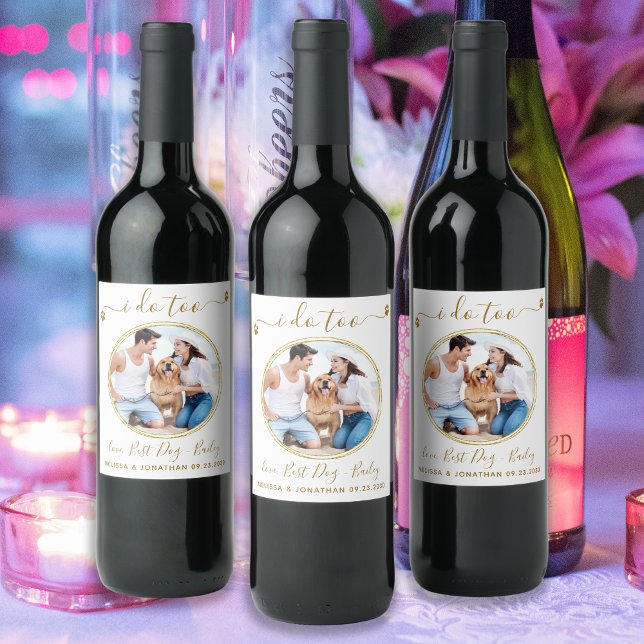 Étiquette Pour Bouteilles De Vin Photo Personnalisée Je fais Trop Élégant Mariage p (Créateur téléchargé)