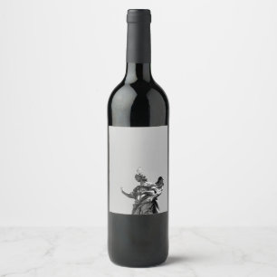 Étiquette Pour Bouteilles De Vin Photo simple et moderne de mouette sur la statue