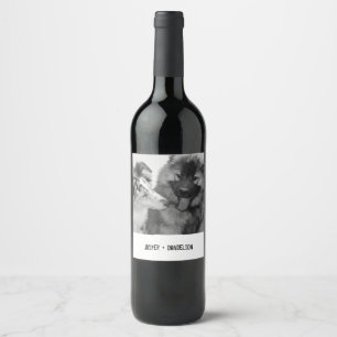Étiquette Pour Bouteilles De Vin Photo simple et moderne personnalisée pour animau