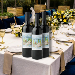 Étiquette Pour Bouteilles De Vin Piano élégant Violon tourterelles Mariage Luxe