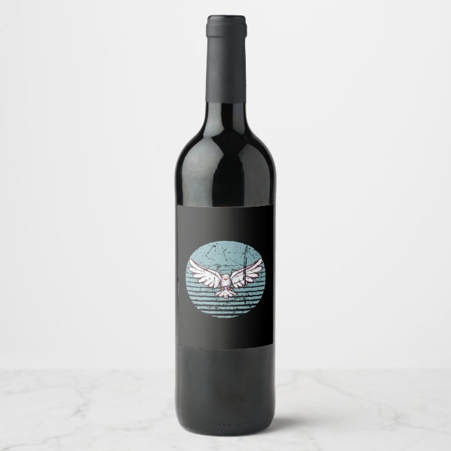 Étiquette Pour Bouteilles De Vin Pigeon Retro (Devant)