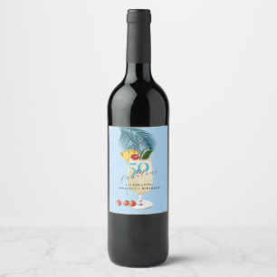 Étiquette Pour Bouteilles De Vin Pina Colada Cherry Cocktail 50e fête d'anniversair