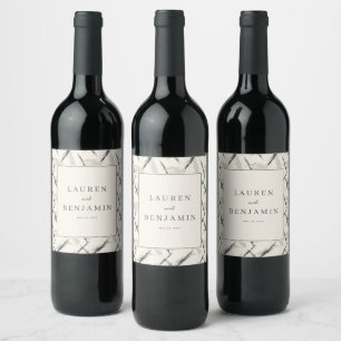 Étiquette Pour Bouteilles De Vin Pinceau Neutre Sophistiqué