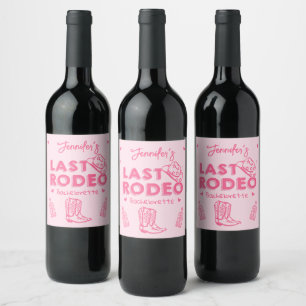 Étiquette Pour Bouteilles De Vin Pink Cowgirl Dernier Rodeo Bachelorette Party