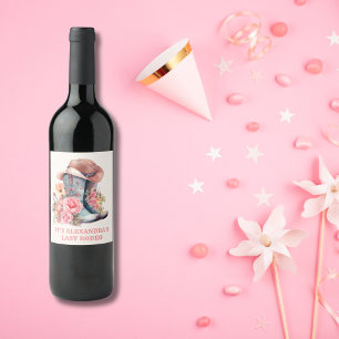 Étiquette Pour Bouteilles De Vin Pink Cowgirl Nashville Let's Go Girls Bachelorette