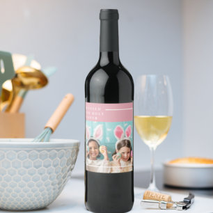 Étiquette Pour Bouteilles De Vin Pink Happy Blessed Easter Venin