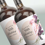 Étiquette Pour Bouteilles De Vin Pink Parrot Boho Tropical 50th Birthday Party<br><div class="desc">Ajoutez une touche personnelle mémorable à une célébration du 50e anniversaire avec ces étiquettes de vin personnalisés. Le thème est boho tropical floral et est fabuleux! Un cadre rond rose beige clair entoure le texte, accompagné d'un beau perroquet rose posé au sommet d'un bouquet d'éléments floraux tropicaux, dont la protéa...</div>