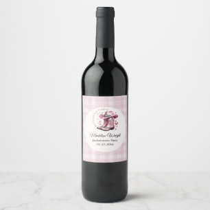 Étiquette Pour Bouteilles De Vin Pink Vintage Western Cowgirl Bachelorte Party
