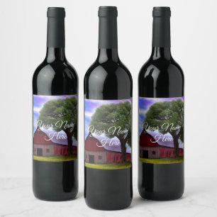 Étiquette Pour Bouteilles De Vin Pittoresque Rustique Feuille d'érable d'automne