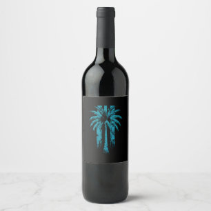 Étiquette Pour Bouteilles De Vin Plage Hawaïenne Été Vacances Tropicales Palmier