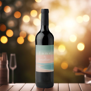 Étiquette Pour Bouteilles De Vin Plage moderne élégante