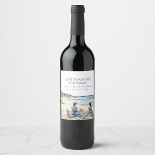 Étiquette Pour Bouteilles De Vin Plage Pique-nique Bachelorette Dernier Toast sur l