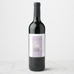 Étiquette Pour Bouteilles De Vin Plante de coton botanique mariage lavande  