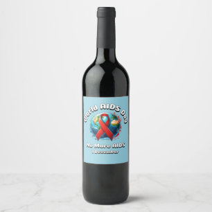 Étiquette Pour Bouteilles De Vin Plus De Sida. Journée mondiale du sida