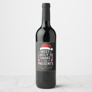 Étiquette Pour Bouteilles De Vin Plus susceptible de secouer les cadeaux de Noël  