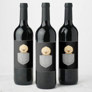 Étiquette Pour Bouteilles De Vin Poche de poitrine de poulet mignonne Cadeau d'amo