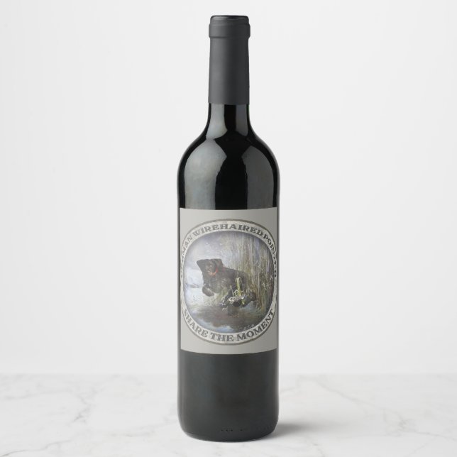 Étiquette Pour Bouteilles De Vin  Pointer allemand à poil dur (Devant)