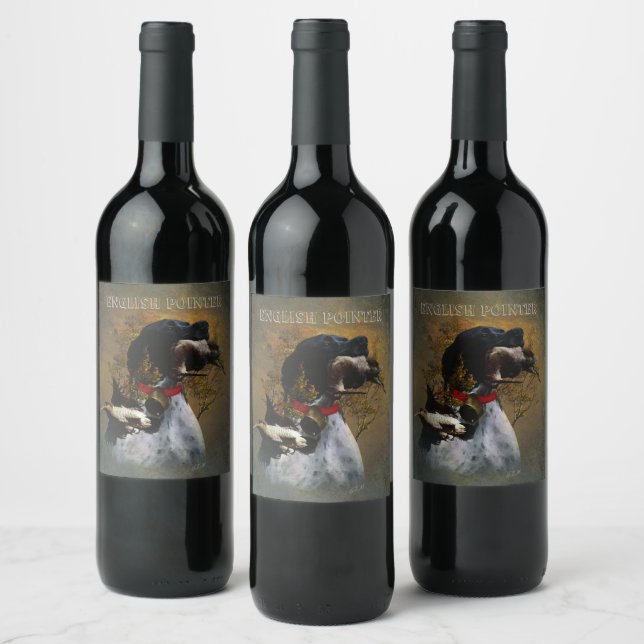 Étiquette Pour Bouteilles De Vin Pointer Anglais (Bouteilles)