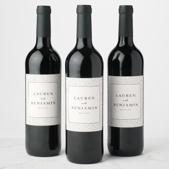 Étiquette Pour Bouteilles De Vin Points beige élégants (Bouteilles)
