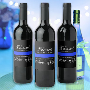 Étiquette Pour Bouteilles De Vin Police Party Application de la loi mince Ligne ble
