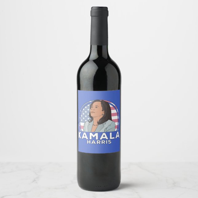 Étiquette Pour Bouteilles De Vin Politique Kamala Harris (Devant)