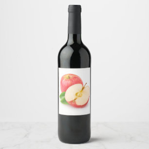 Étiquette Pour Bouteilles De Vin Pomme rouge