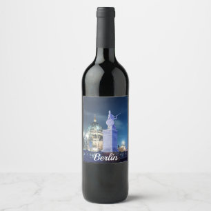 Étiquette Pour Bouteilles De Vin Pont de pierre près de la cathédrale de Berlin en