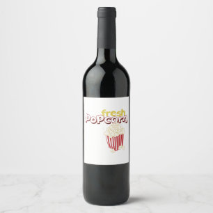 Étiquette Pour Bouteilles De Vin Popcorn frais