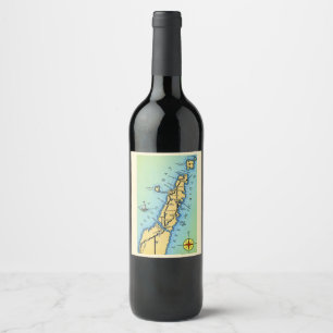 Étiquette Pour Bouteilles De Vin Porte de Door County colorée vintage