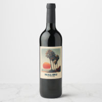 Poster du Vintage voyage Malibu California