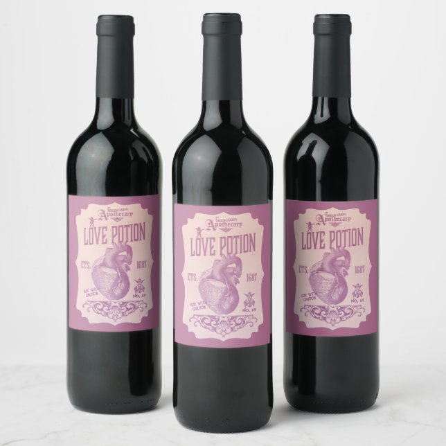 Étiquette Pour Bouteilles De Vin Potion d'amour Halloween (Bouteilles)