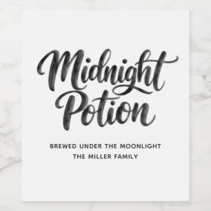 Étiquette Pour Bouteilles De Vin Potion de Minuit Fête d'Halloween Magique et Sor