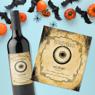 Étiquette Pour Bouteilles De Vin Potions halloween vintage Œil mariné