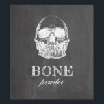 Étiquette Pour Bouteilles De Vin Poudre os. Soirée d'Halloween sur Chalkboard. Crân<br><div class="desc">étiquette de vin "Poudre d'os" pour la fête d'Halloween. Contactez-moi,  s'il vous plaît,  si vous avez besoin d'autres articles.</div>