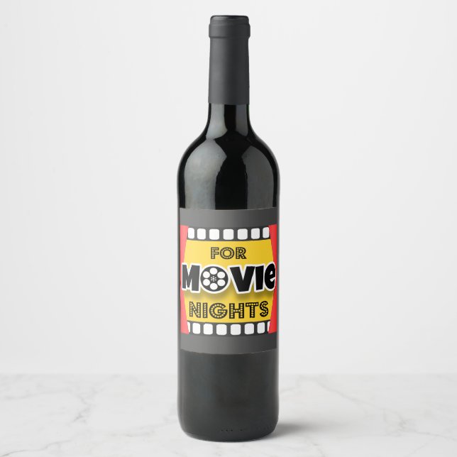 Étiquette Pour Bouteilles De Vin Pour les soirées cinéma (Devant)
