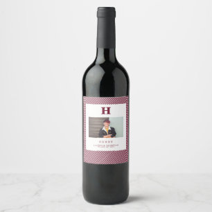 Étiquette Pour Bouteilles De Vin premier monogramme moderne photo vin étiquette