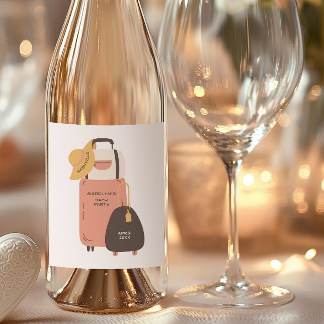 Étiquette Pour Bouteilles De Vin Préparez Vos Bagages Valise Destination Enterremen (Créateur téléchargé)