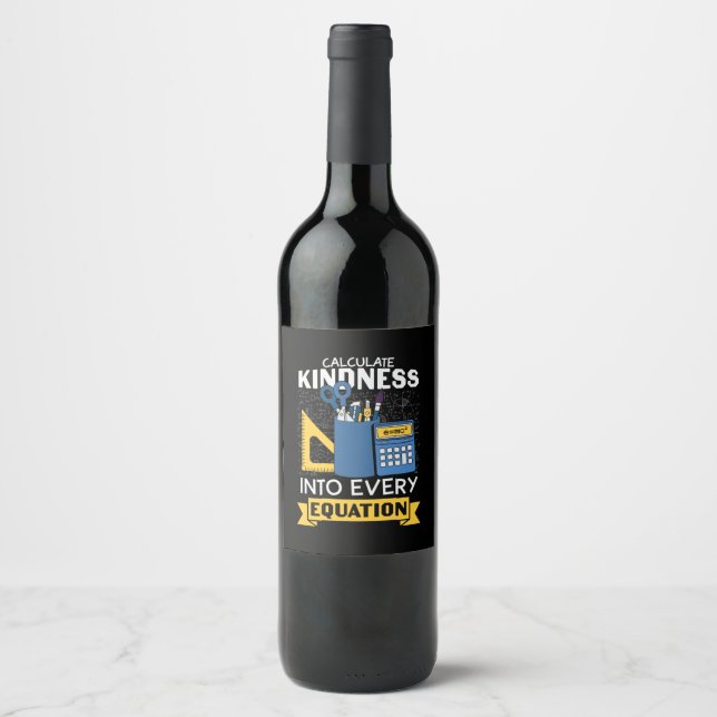 Étiquette Pour Bouteilles De Vin Prof de maths calculer la gentillesse (Devant)
