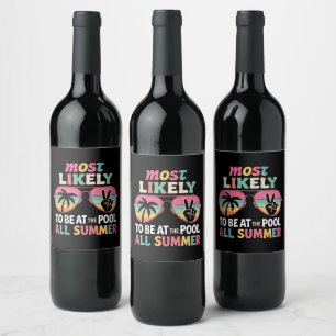 Étiquette Pour Bouteilles De Vin Prof le plus susceptible de passer l'été à la pisc