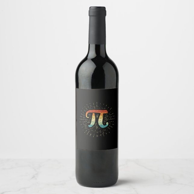 Étiquette Pour Bouteilles De Vin Professeur de mathématiques Cute Pi (Devant)