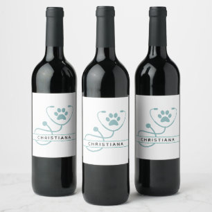 Étiquette Pour Bouteilles De Vin Professionnels vétérinaires vétérinaires vétérinai