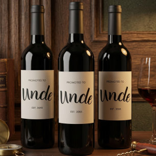Étiquette Pour Bouteilles De Vin Promu Oncle Année de Coutume Crème
