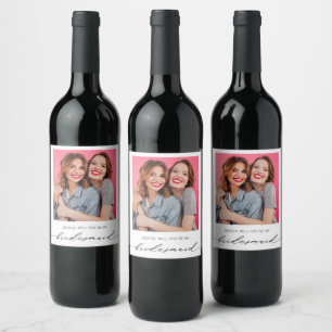Étiquette Pour Bouteilles De Vin Proposition d'aide-mémoire photo minimaliste mode