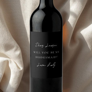 Étiquette Pour Bouteilles De Vin Proposition de Demoiselle d'Honneur Moderne Minima