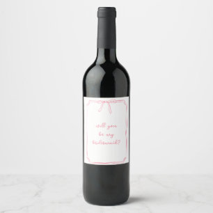 Étiquette Pour Bouteilles De Vin Proposition de la servante d'accueil en bois rose