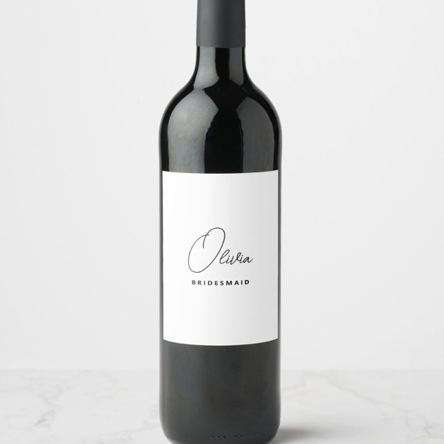 Étiquette Pour Bouteilles De Vin Proposition simple et personnalisée d'aide d'État (Personalized bridesmaid wine labels with name, bridesmaid proposal, wedding bridal party gifts)
