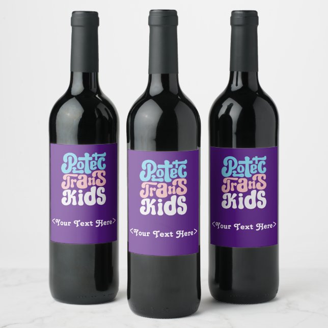 Étiquette Pour Bouteilles De Vin Protéger le Étiquette de bouteille Trans Kids (Bouteilles)