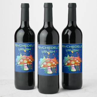 Étiquette Pour Bouteilles De Vin Psychedelic Boho Retro Party Comme C'est en 1969!